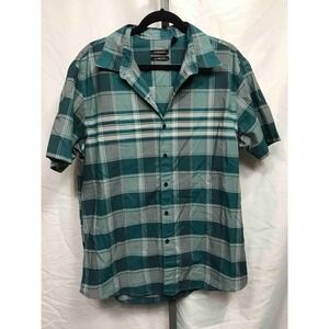 VAN HEUSEN Mens Classic Fit Plaid Short Sleeve Button Down Shirt Size L